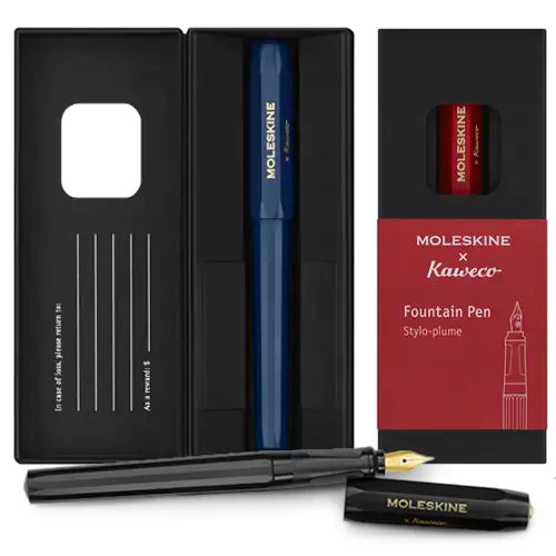 Dos estuches de plumas estilográficas Moleskine x Kaweco.
