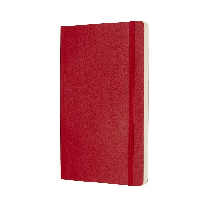 Libreta Clásica Grande Escarlata Hoja Rayada Pasta Suave — 4a Forros