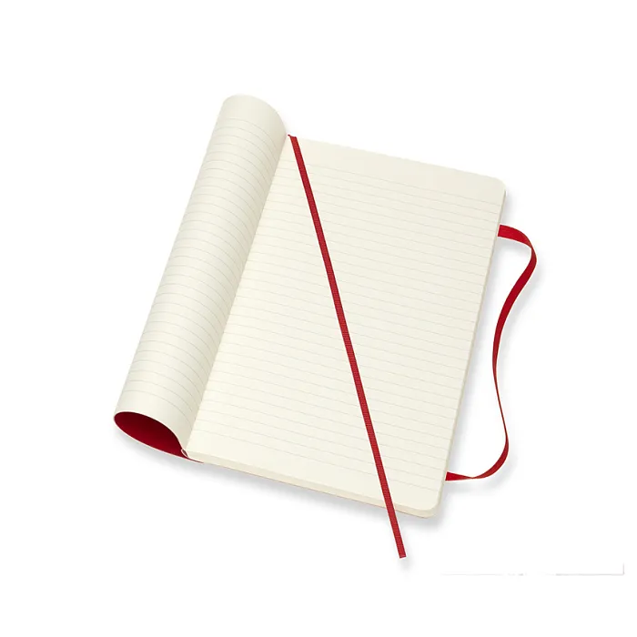 Libreta Clásica Grande Escarlata Hoja Rayada Pasta Suave — Interior 1
