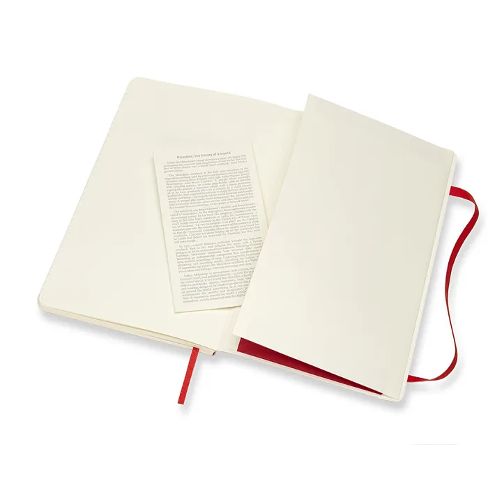 Libreta Clásica Grande Escarlata Hoja Rayada Pasta Suave — Interior 2