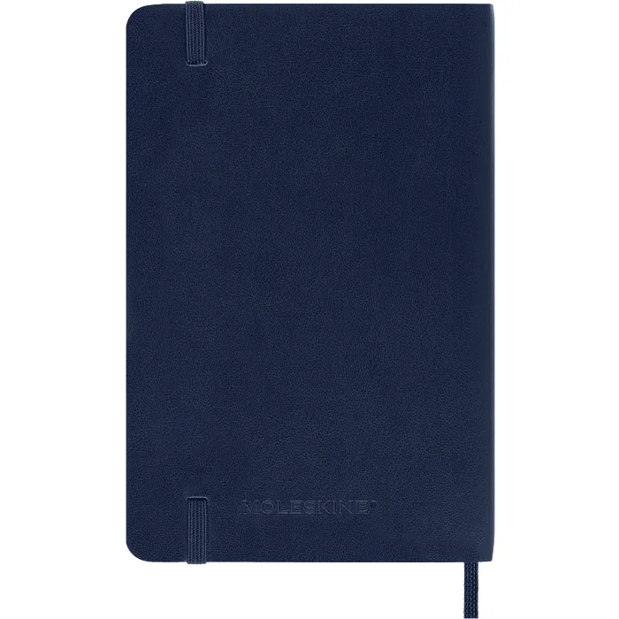 Libreta Clásica De Bolsillo Azul Zafiro Hoja Rayada Pasta Suave — 4a Forros
