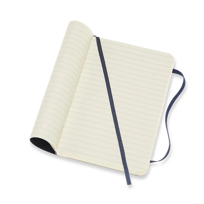 Libreta Clásica De Bolsillo Azul Zafiro Hoja Rayada Pasta Suave — Interior 2