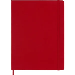 Libreta clásica extra grande escarlata hoja blanca pasta dura — Portada Plana
