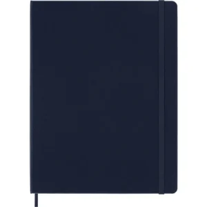 Libreta clásica extra grande azul zafiro hoja rayada pasta dura — Portada Plana