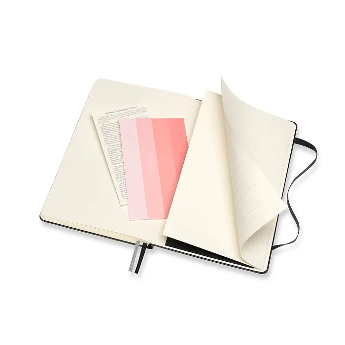 Libreta LogBook Arte Negra Grande Con Hoja Punteada y Pasta Dura