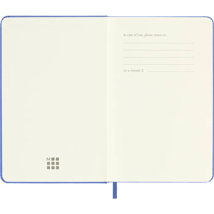 Libreta Clásica de Bolsillo Azul Hortensia Hoja Rayada Pasta Dura