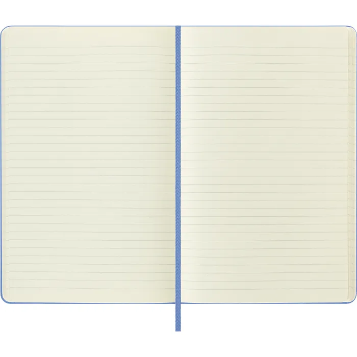 Libreta Clásica Grande Azul Hortensia Hoja Rayada Pasta Dura