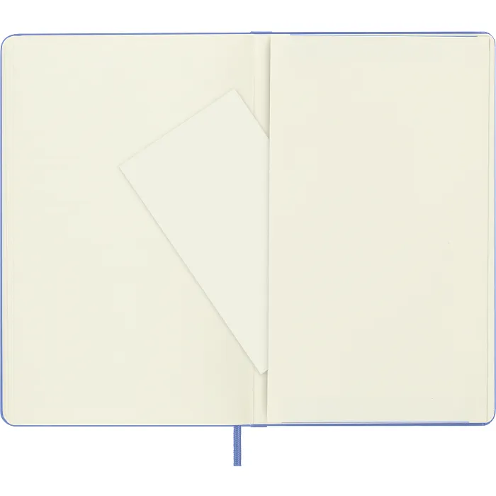 Libreta Clásica Grande Azul Hortensia Hoja Blanca Pasta Dura — Interior 3