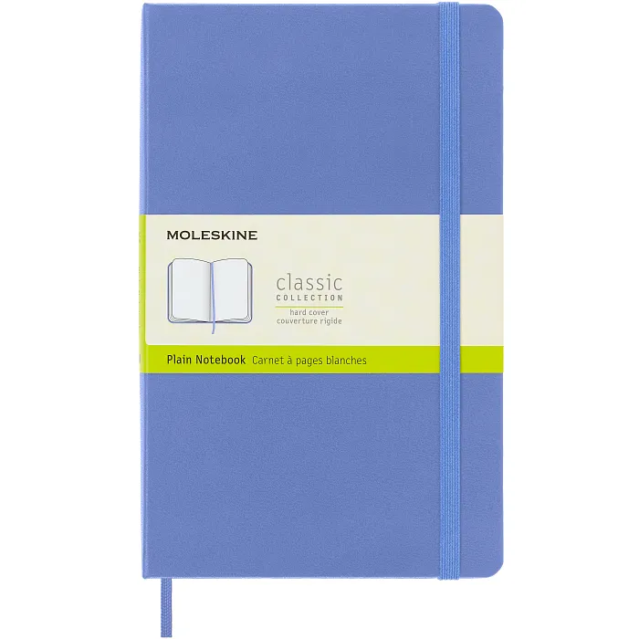 Libreta Clásica Grande Azul Hortensia Hoja Blanca Pasta Dura