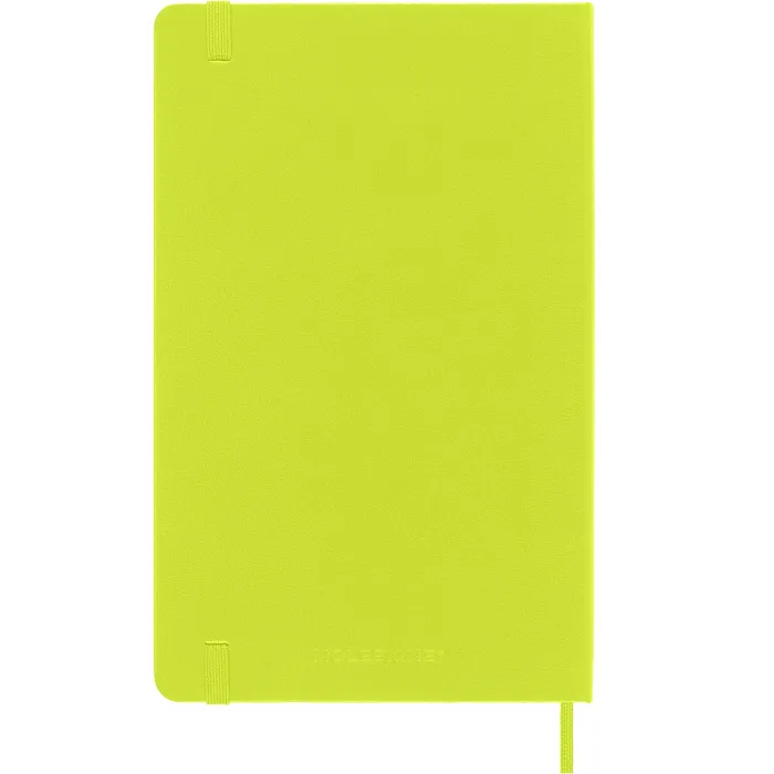 Libreta Clásica Grande Verde Limón Hoja Rayada Pasta Dura — 4a Forros