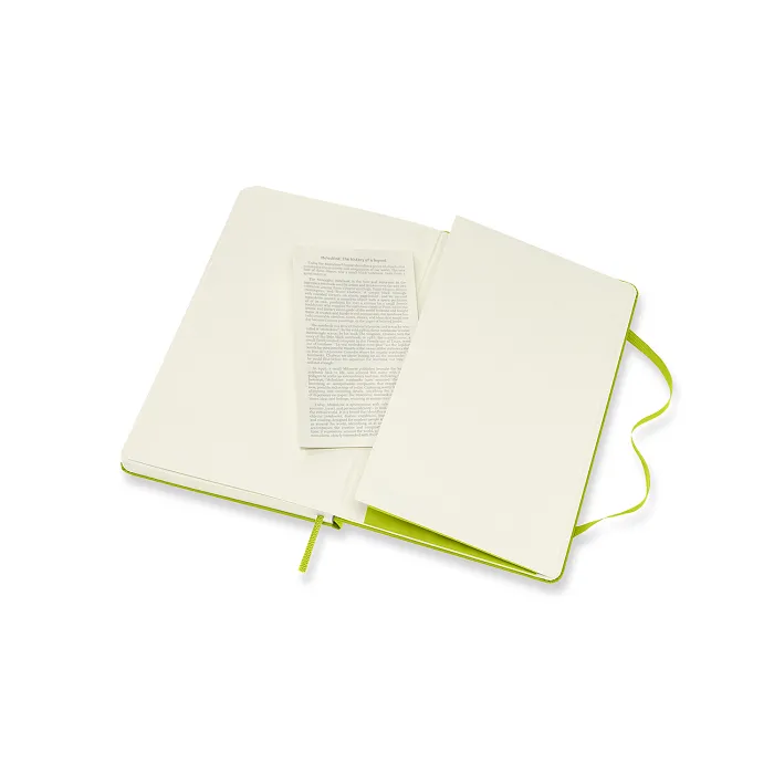 Libreta Clásica Grande Verde Limón Hoja Rayada Pasta Dura — Interior 2