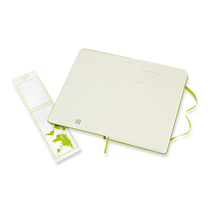 Libreta Clásica Grande Verde Limón Hoja Rayada Pasta Dura — Interior 3