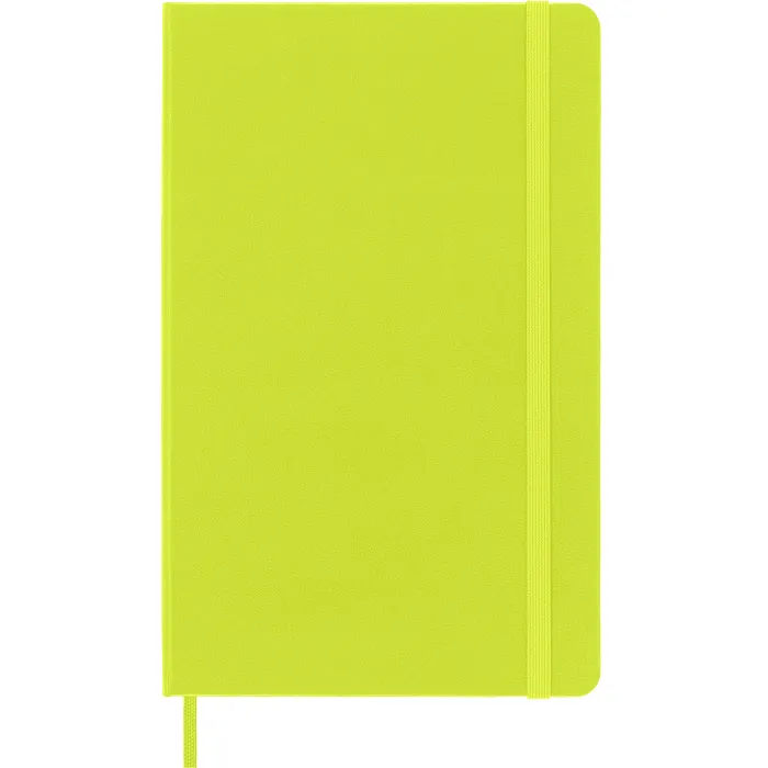 Libreta Clásica Grande Verde Limón Hoja Blanca Pasta Dura