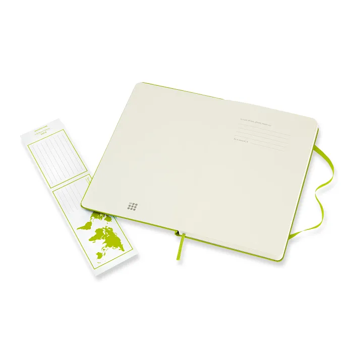 Libreta Clásica Grande Verde Limón Hoja Blanca Pasta Dura