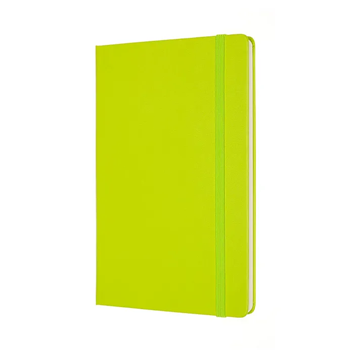 Libreta Clásica Grande Verde Limón Hoja Blanca Pasta Dura