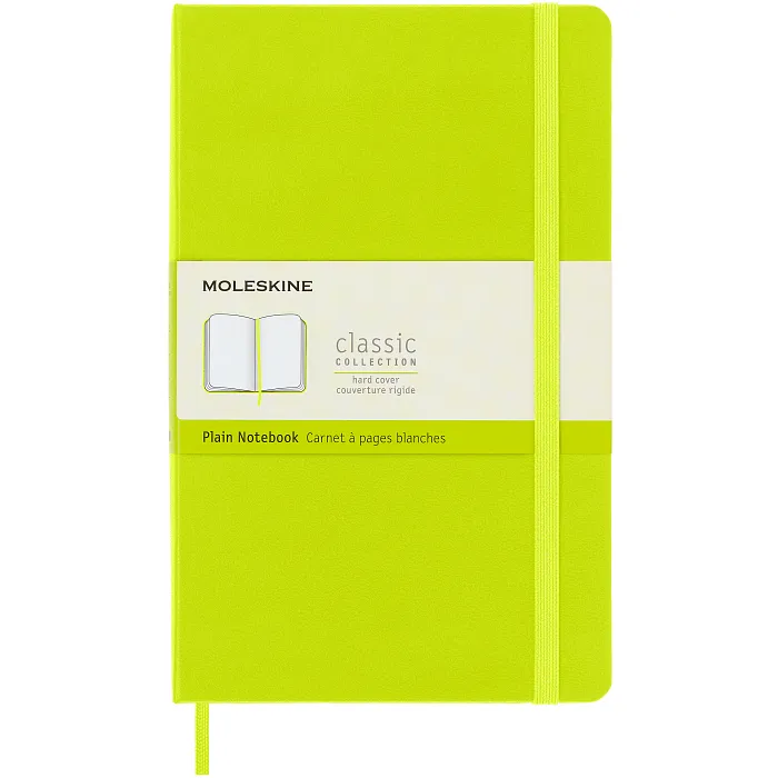 Libreta Clásica Grande Verde Limón Hoja Blanca Pasta Dura
