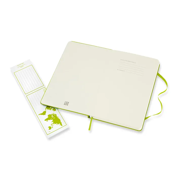 Libreta Clásica Grande Verde Limón Hoja Blanca Pasta Dura