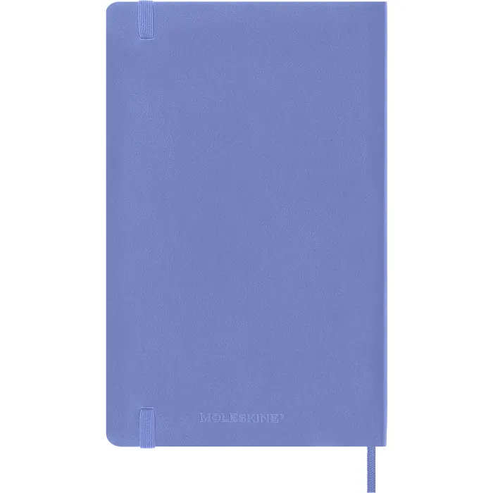Libreta Clásica Grande Azul Hortensia Hoja Rayada Pasta Suave — 4a Forros