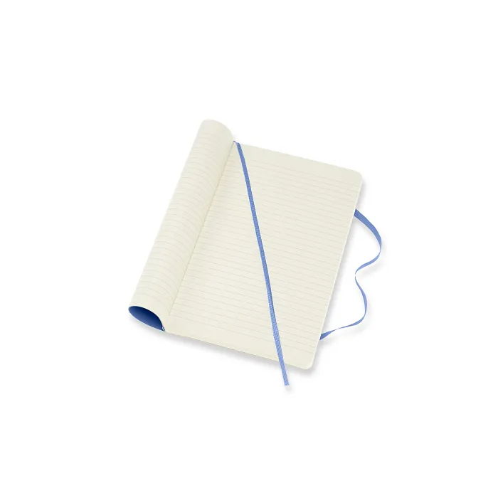Libreta Clásica Grande Azul Hortensia Hoja Rayada Pasta Suave