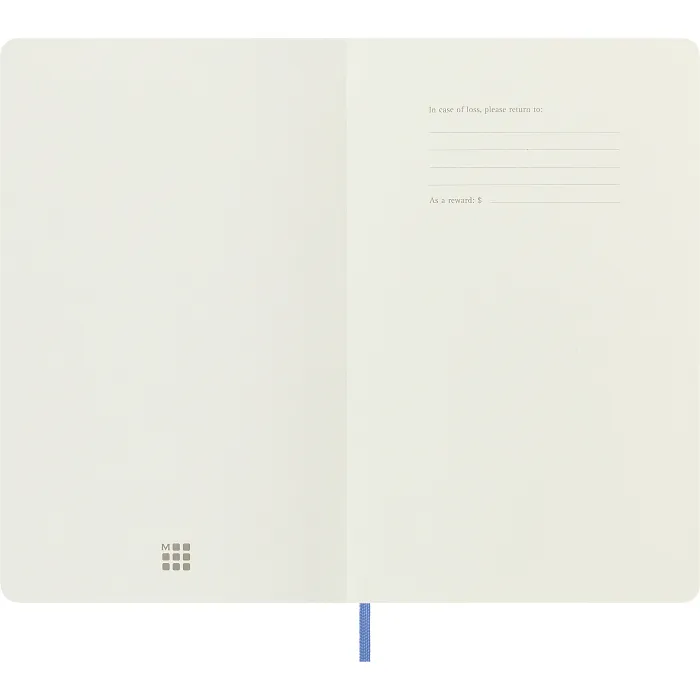 Libreta Clásica Grande Azul Hortensia Hoja Rayada Pasta Suave