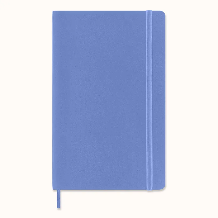 Libreta Clásica Grande Azul Hortensia Hoja Rayada Pasta Suave