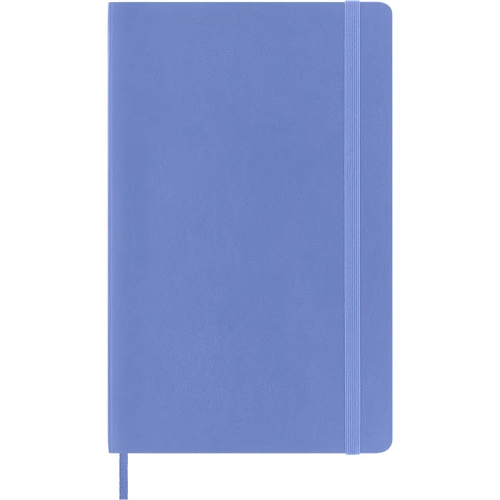 Libreta Clásica Grande Azul Hortensia Hoja Blanca Pasta Suave