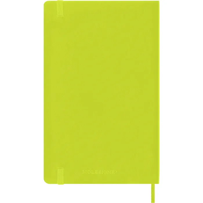 Libreta Clásica Grande Verde Limón Hoja Blanca Pasta Suave — 4a Forros