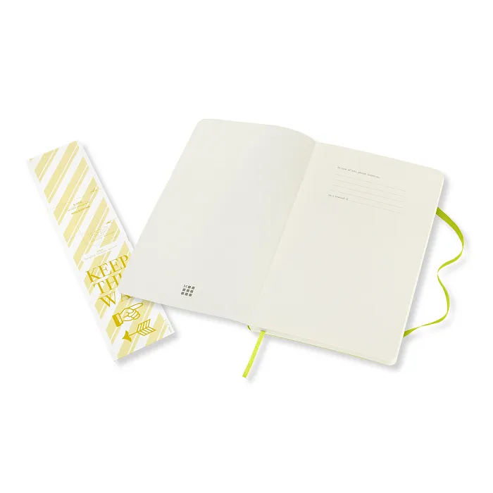 Libreta Clásica Grande Verde Limón Hoja Blanca Pasta Suave — Interior 3