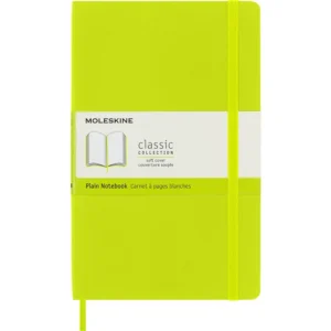 Libreta Clásica Grande Verde Limón Hoja Blanca Pasta Suave — Portada Plana