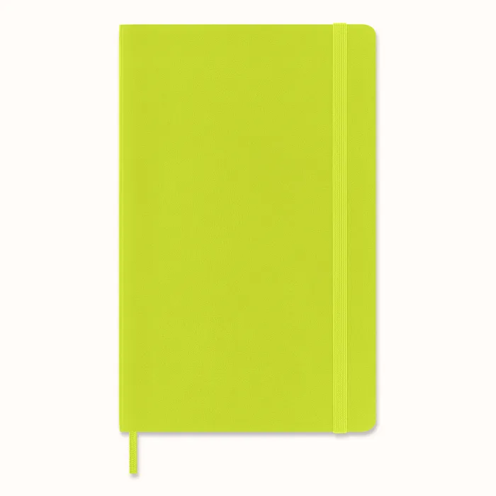Libreta Clásica Grande Verde Limón Hoja Blanca Pasta Suave — Portada Plana