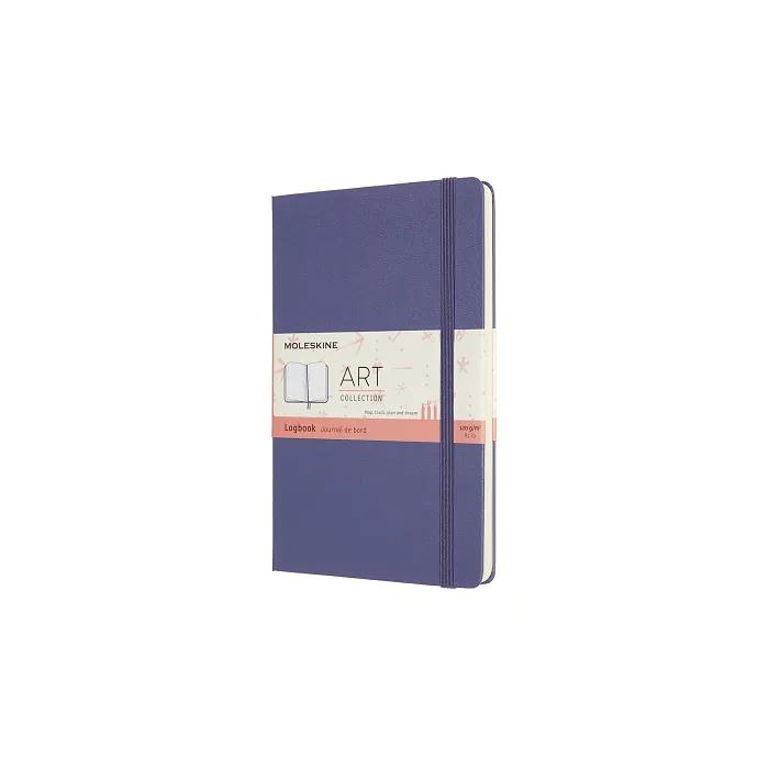 Libreta LogBook Arte Violeta, Grande Con Hoja Punteada y Pasta Dura