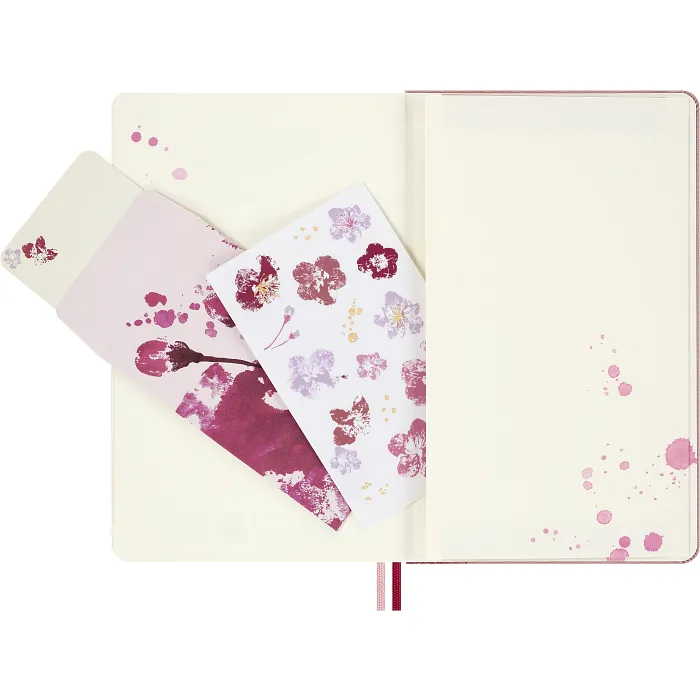 Libreta Sakura Blossom 2026, tapa dura, grande, hojas lisas, rosa con detalles dorados — Interior 6