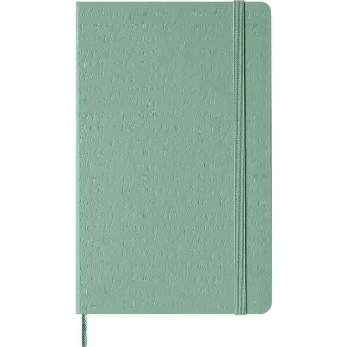 Libreta Relieve, Tapa Dura, Grande, Hojas Rayadas, Verde salvia