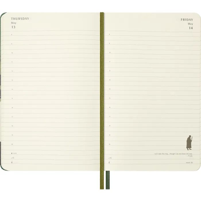 Agenda diaria El Señor de los Anillos de 12 meses 2027, tapa dura, grande, Merry y Pippin — Interior 5