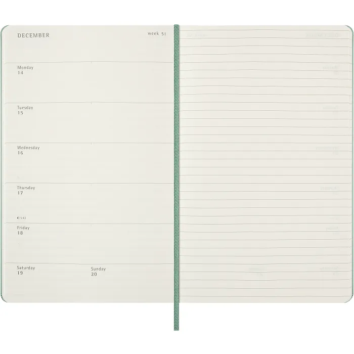 Agenda Semanal Clásica 12 Meses 2027, Tapa Dura, Grande, Verde Salvia — Interior 3