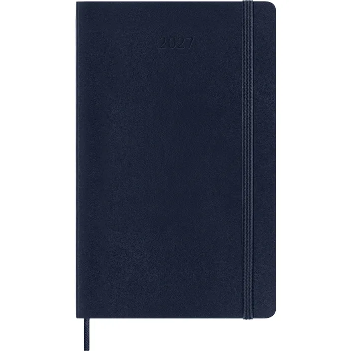 Agenda Diaria Clásica 12 Meses 2027, Tapa Suave, Grande, Azul Zafiro