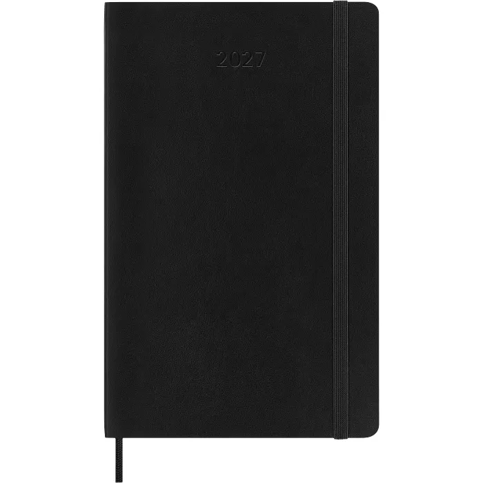 Agenda Diaria Clásica 12 Meses 2027, Tapa Suave, Grande, Negro