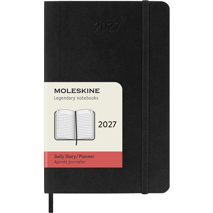 Agenda Diaria Clásica 12 Meses 2027, Tapa Suave, Bolsillo, Negro — Interior 7