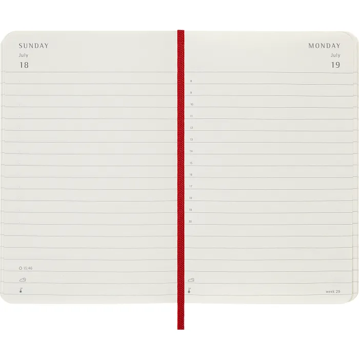 Agenda Diaria Clásica 12 Meses 2027, Tapa Suave, Bolsillo, Rojo Escarlata — Interior 3