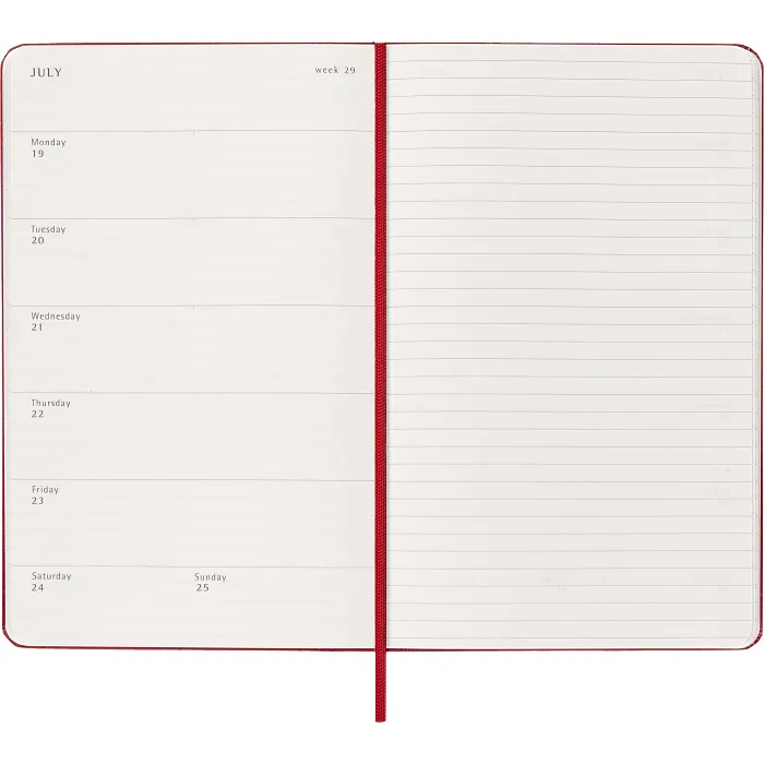 Agenda Semanal Clásica 12 Meses 2027, Tapa Dura, Grande, Rojo Escarlata — Interior 3