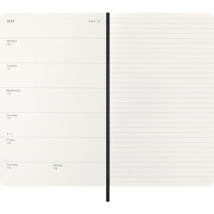 Agenda Semanal Clásica 12 Meses 2027, Tapa Suave, Grande, Negro — Interior 3