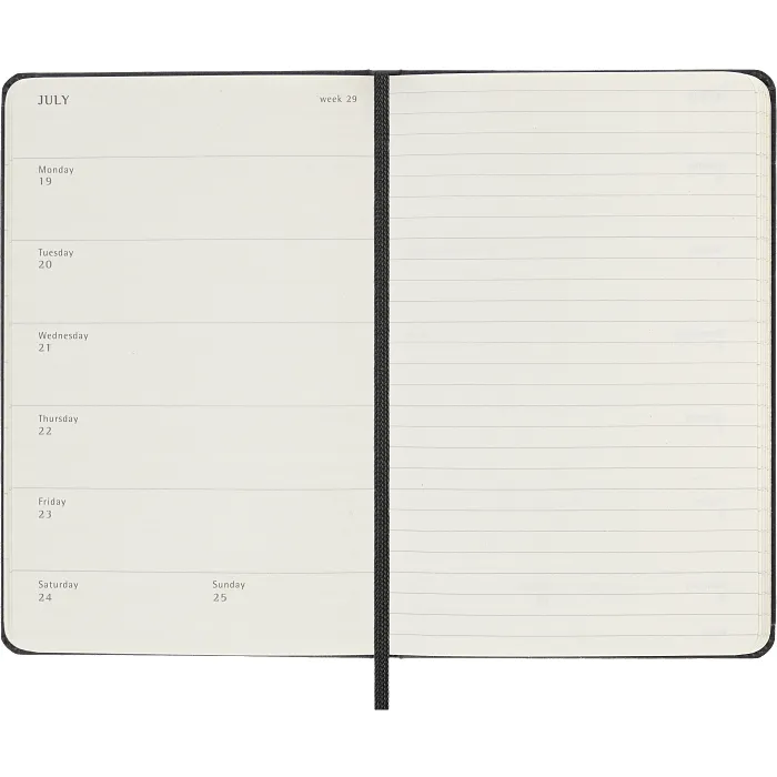 Agenda Semanal Clásica 12 Meses 2027, Tapa Dura, Bolsillo, Negro — Interior 3