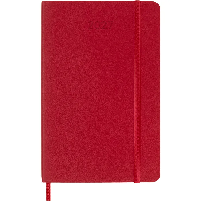 Agenda Semanal Clásica 12 Meses 2027, Tapa Suave, Bolsillo, Rojo Escarlata
