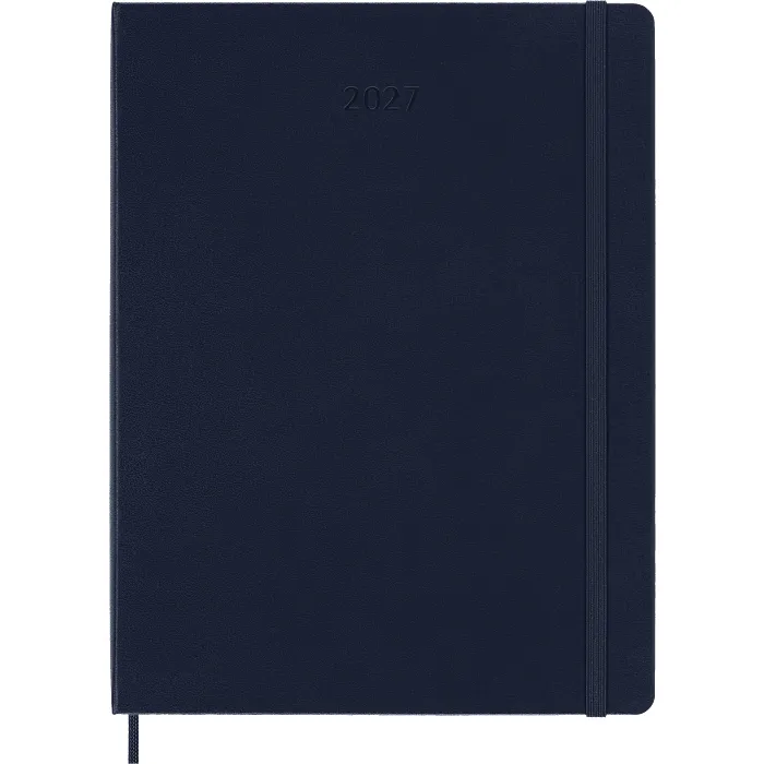 Agenda Semanal Clásica 12 Meses 2027, Tapa Dura, Extra Grande, Azul Zafiro