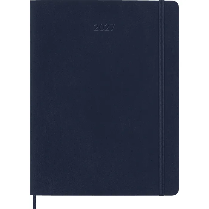 Agenda Semanal Clásica 12 Meses 2027, Tapa Suave, Extra Grande, Azul Zafiro