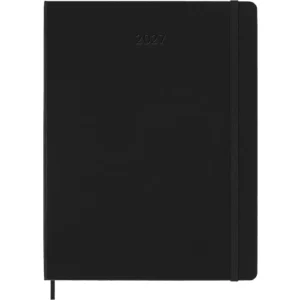 Agenda Semanal Clásica 12 Meses 2027, Tapa Dura, Extra Grande, Negro — Portada Plana