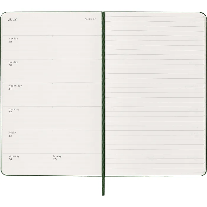 Agenda Semanal Clásica 12 Meses 2027, Tapa Dura, Grande, Verde Mirto — Interior 3