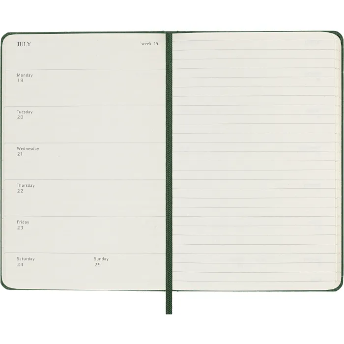 Agenda Semanal Clásica 12 Meses 2027, Tapa Dura, Bolsillo, Verde Mirto — Interior 3