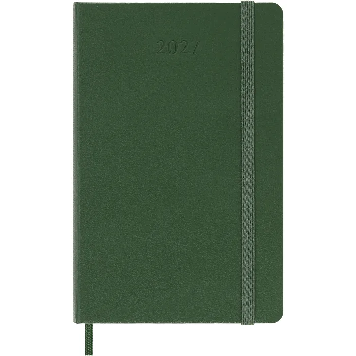 Agenda Diaria Clásica 12 Meses 2027, Tapa Dura, Bolsillo, Verde Mirto