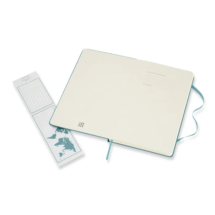 Libreta Clásica Grande Azul Arrecife Hoja Blanca Pasta Dura — Interior 3